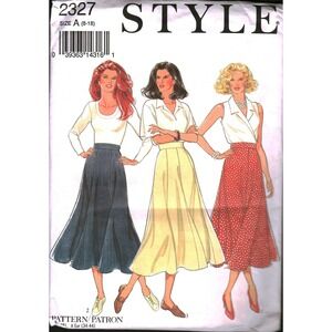 Style 2327 Sewing Pattern Misses Panelled Skirts 3 Styles Size 8-18 Mid-Calf